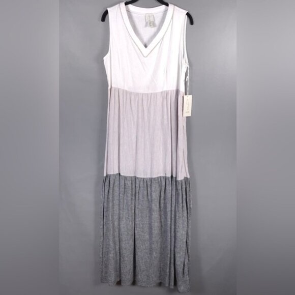 Joie Dresses & Skirts - NWOT Joie LINEN Blend Rhinestone VNeck Sleeveless ColorBlock Maxi Dress S, M